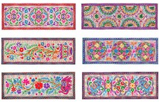 Indian Suzani Embroidered Table Runner Wall Hanging Mandal Floral Boho Tapestry
