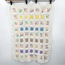 Granny Square Crochet Baby Lap Blanket Homemade Custom Multicolor