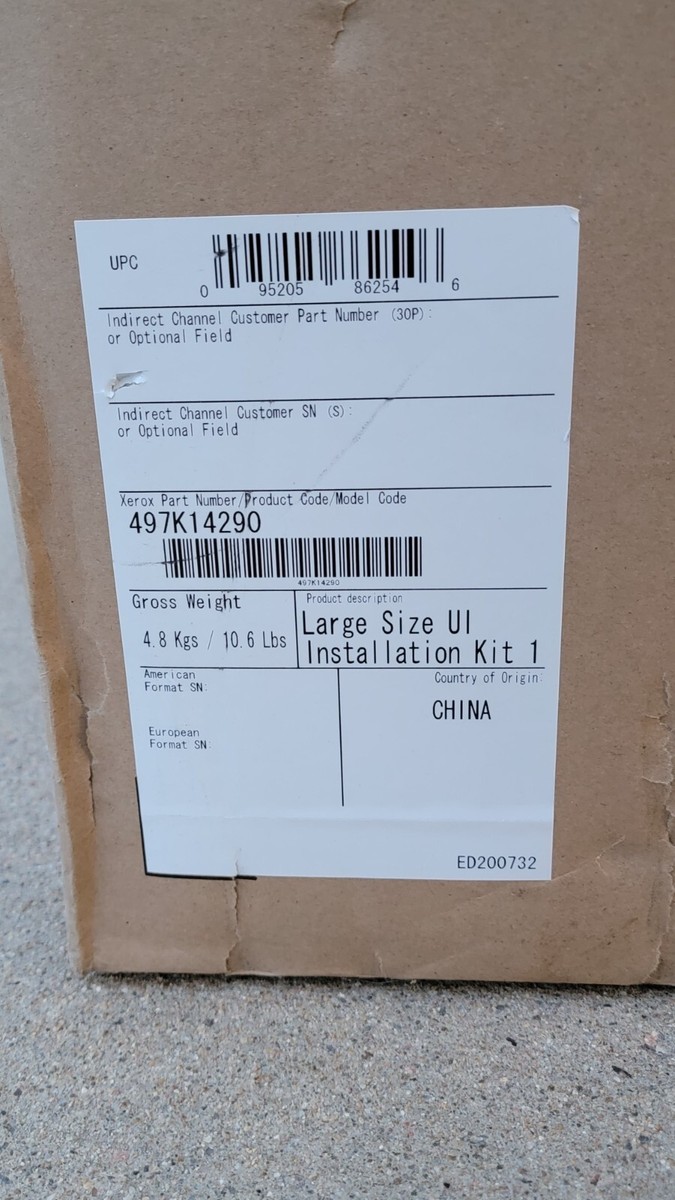 Xerox Versant 497K14290 Large Size UI Installation Kit 1 Pf2.0 HCF 