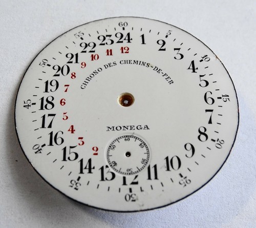 Cadran émaillé Pour Montre à Gousset - Diamètre 24 Mm - Occasion - Style Vintage