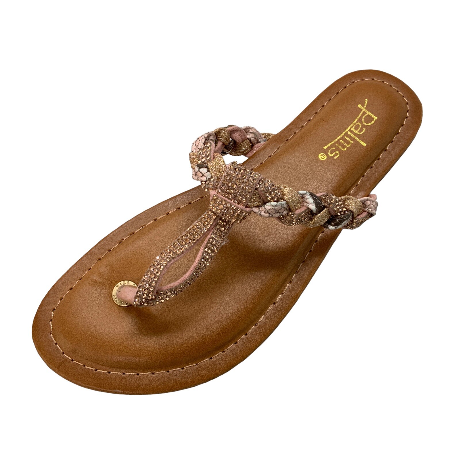 APL Palms T Strap Infradito Campion Strass Treccia Sandalo da Sposa Taglia 6 M