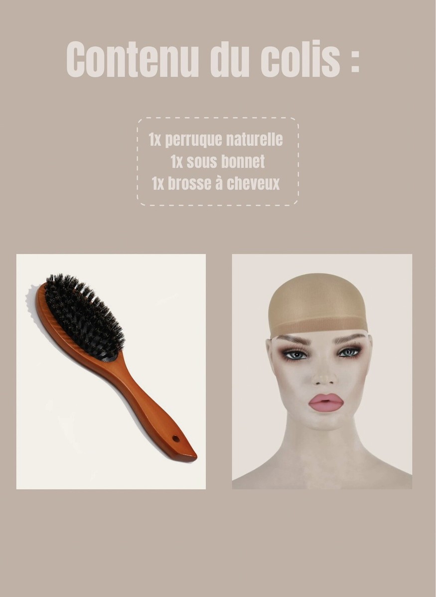 Perruque Afro Courte Bouclée 35cm - Cheveux Humains Brun - Dentelle Frontale + Cadeau