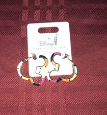 Disney Parks Jewelry Collection Mickey Icon Color Block Hoop Earrings New