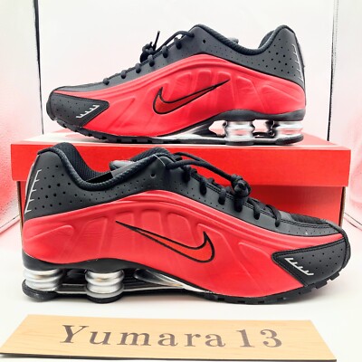 Nike Shox R4 University Red Black Metallic Silver HQ1988-600 Men's