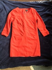 J. Crew Red Wear to Work Career Front Pockets Draped Shift Dress 6