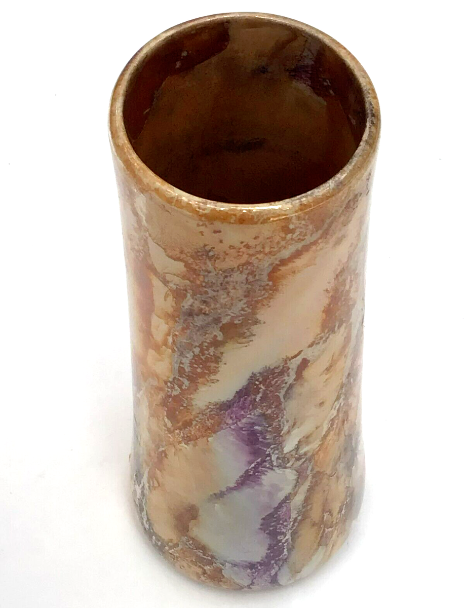 Arabia Finland Vase Glazed Faience Marbled Art Deco 9 Inches Tall