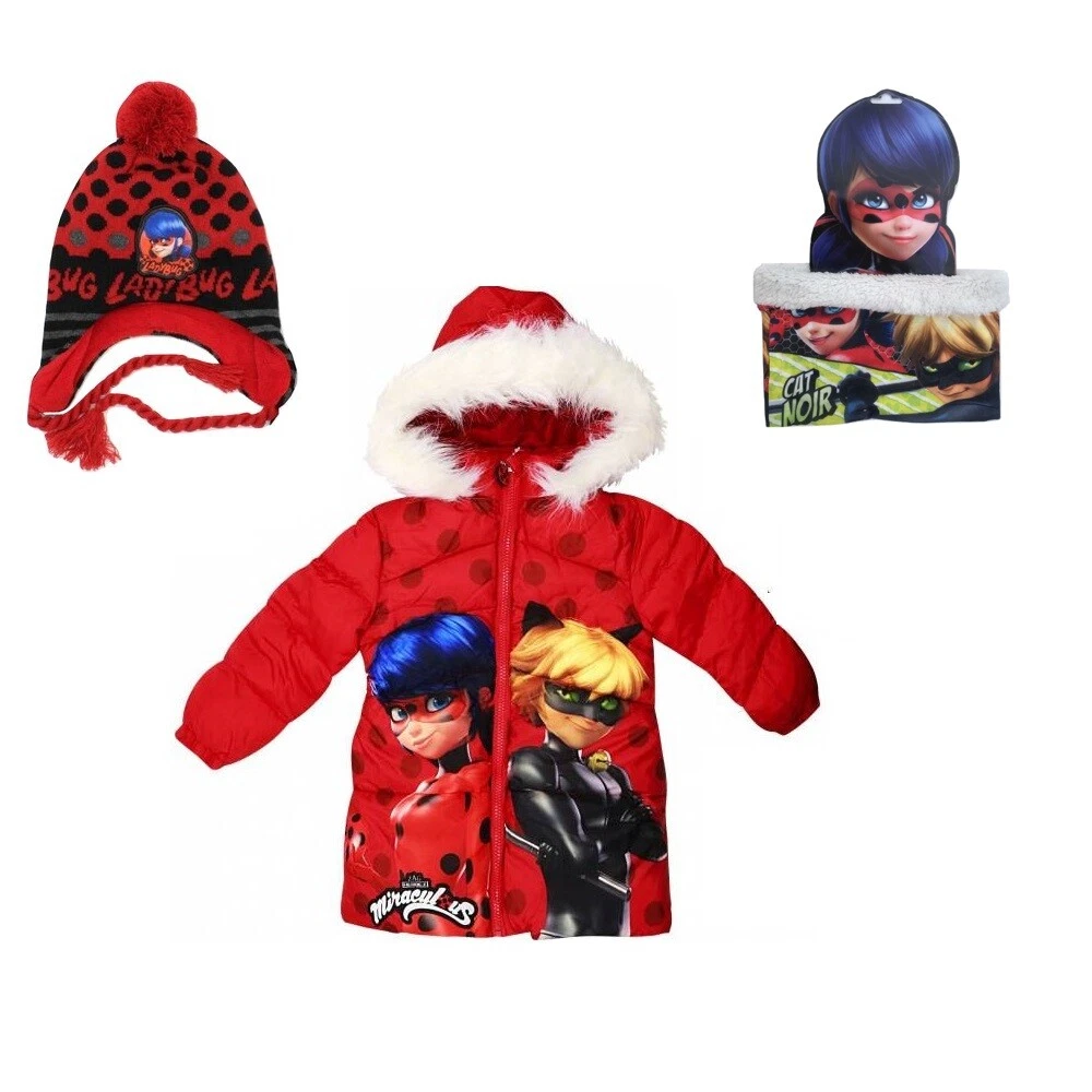 Doudoune Miraculous avec son ensemble Cache cou Bonnet p ruvien