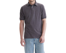 Hanes Mens EcoSmart Polo Shirt Charcoal Heather Size L