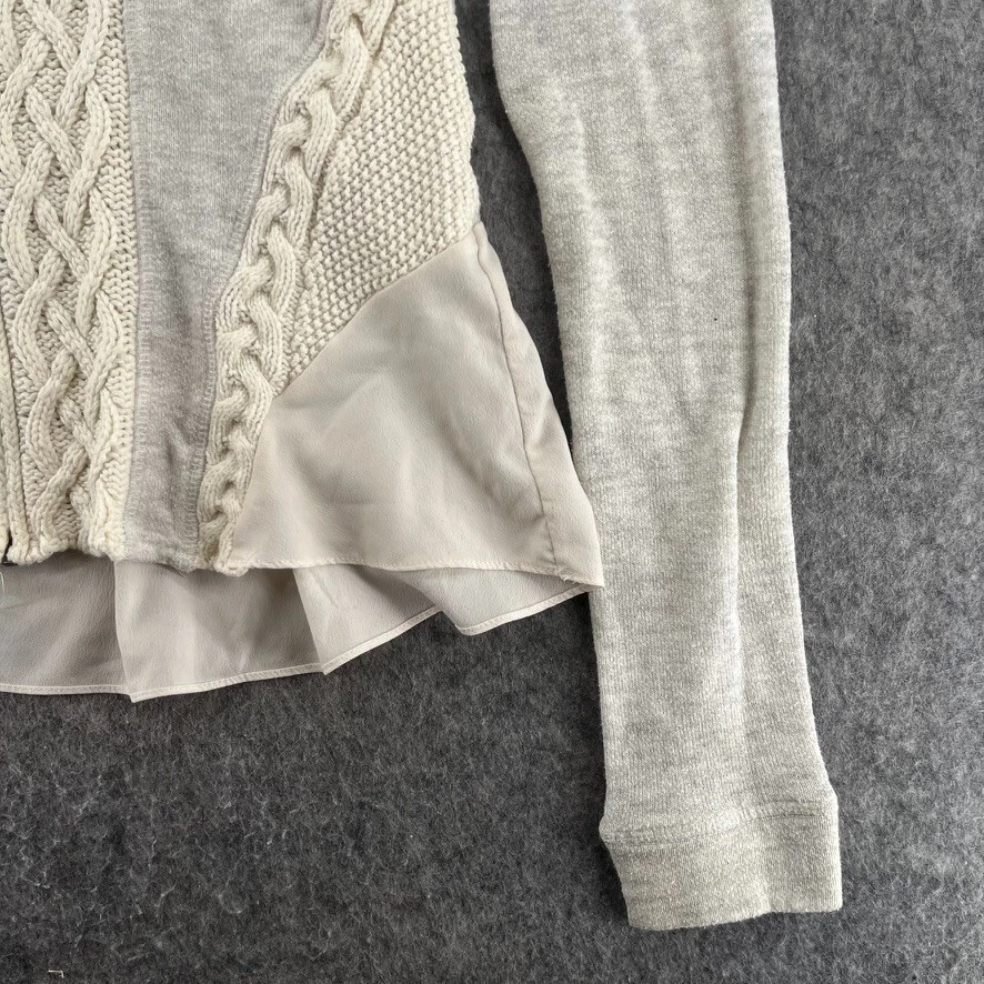 OFF WHITE Anthropologie Saturday Sunday Felpa da donna con cappuccio maglia maglione avorio S