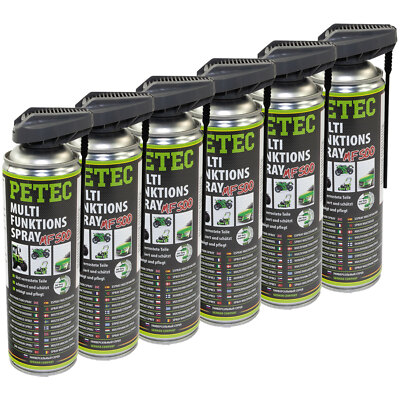 6x PETEC 500ml Multifunktionsspray MF500 Schmierung Reinigung Pflege löst Rost