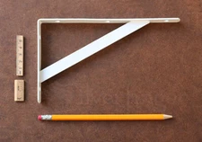 SHELF BRACKETS PAIR Book Shelf Bracket Steel Metal Storage Shelving Supports x2