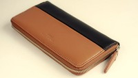 Original Women's Color Matching Women's Leather Long Leather Zipper Wallet Info Original Women's Color Matching Women's Leather Long Leather Zipper Wallet Info