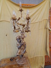 LAMPADA LEGNO MORO DI VENEZIA - STATUA DORATA - BAROCCHETTO - 1960 EMILIA