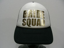 BRIDE SQUAD - ONE SIZE TRUCKER STYLE ADJUSTABLE SNAPBACK BALL CAP HAT 