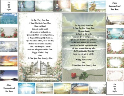 Mother's Day Personalized Gifts~Personalized Poem 4 that Special Aunt(25 styles)