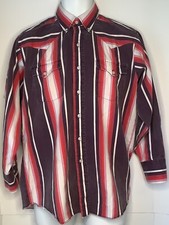 Vintage Panhandle Slim Western Shirt Size 16 1/2 x 34 Brushpopper Style Cowboy