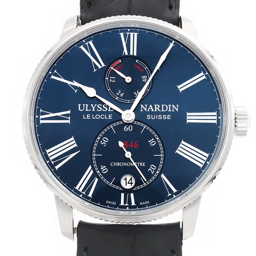ULYSSE NARDIN Marine Torpilleur 1183-310/43 Date 50m Blue SS S...