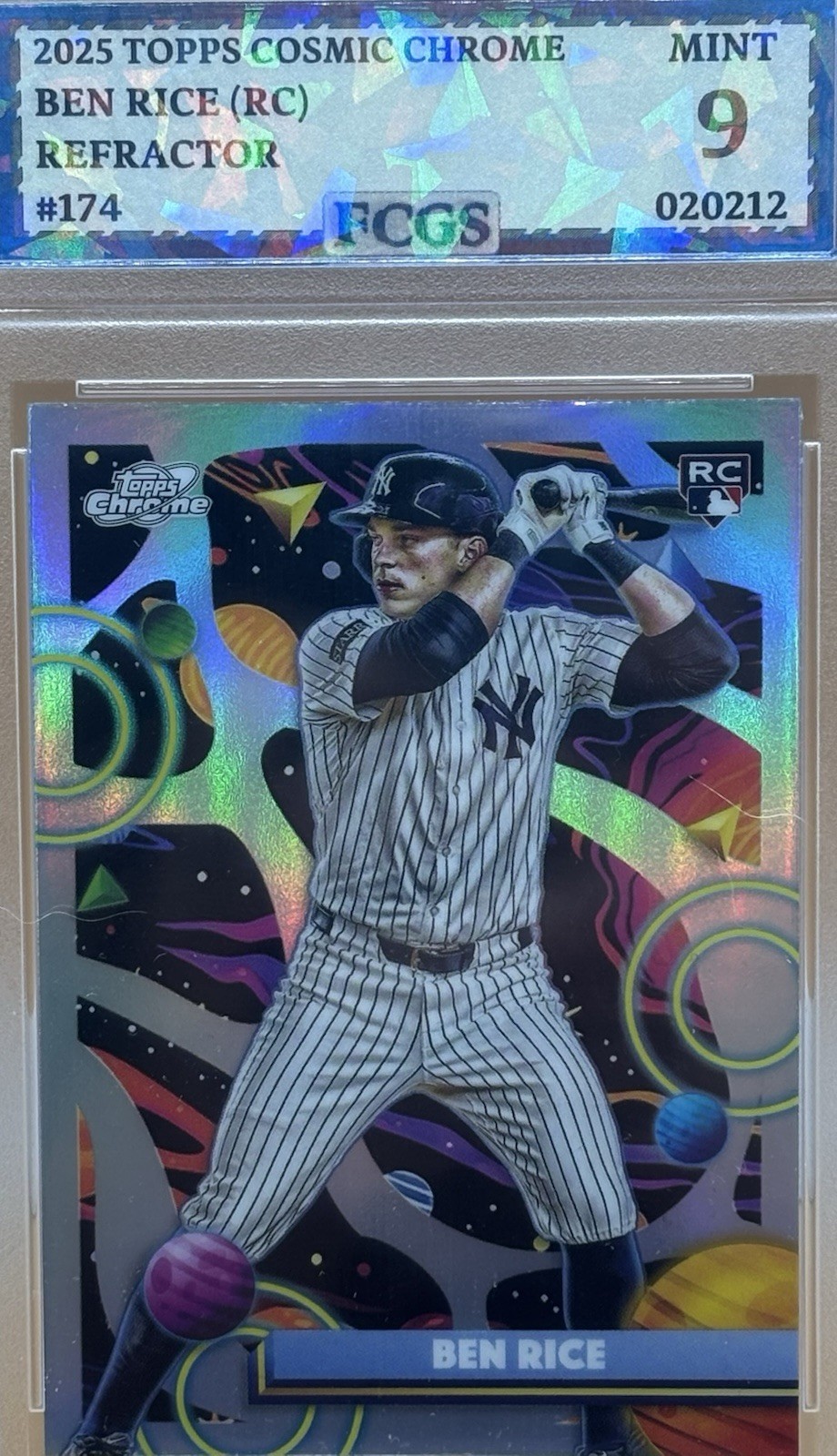 2025 Topps Cosmic Chrome - Ben Rice #174 Refractor (RC) FCGS 9 MINT
