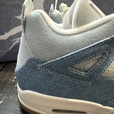 Size 11.5W-Air Jordan 4 Retro TEX Worn Blue Denim | eBay