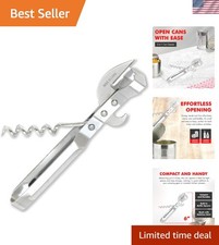 6-Inch Stainless Steel Can Opener with Corkscrew - Essential for Every Kitchen