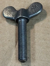 Thumb Screw, 3/8"-16 Thread Size, Wing, Plain Iron, 7/8 In Head Ht, 2 In Lg