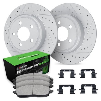 For Chevy Malibu 04-12 Drilled & Slotted Rear Brake Kit w Performance Sport Pads