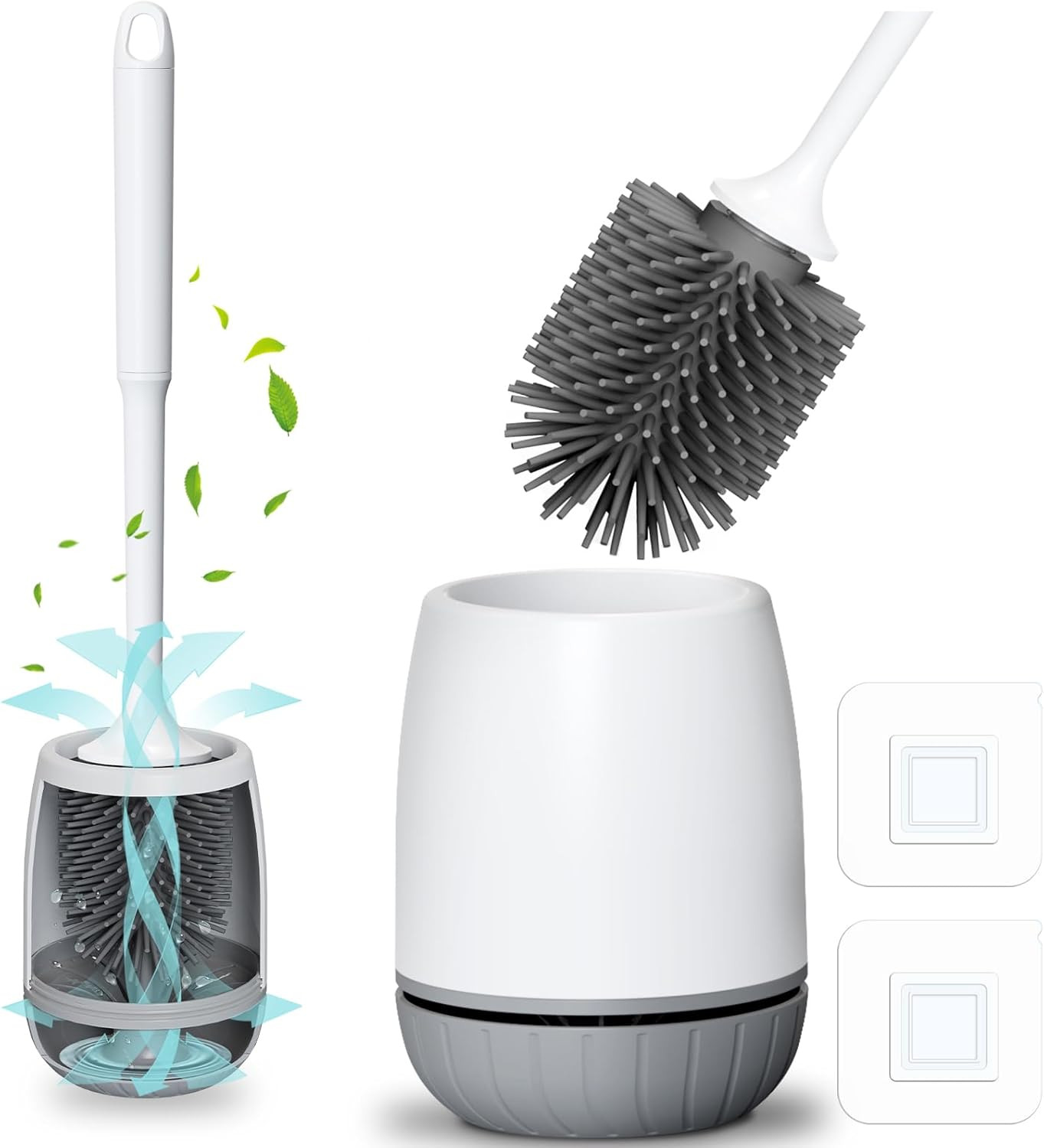 Brosse WC silicone EWEIMA anti-goutte et tête flexible pour recoins difficiles