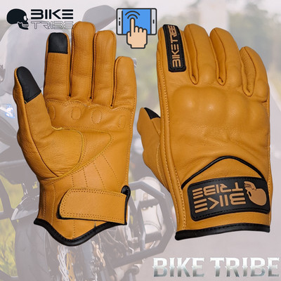 Bike Tribe   Motorcycl Leather Oscar Short Gloves Cruiser Winter Bikers Gear Tan