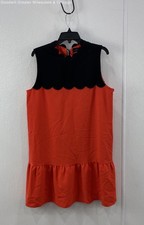 Victoria Beckham Women Black/Orange Sleeveless Dress Size Large