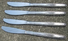 Lot of 4 T&N Stylecraft Single Rose SYF2 Pattern Dinner Table Knives