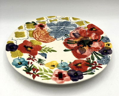 Anthropologie Sissinghurst Castle Salad Dessert Plate Estudio Flores 8 1/4 *FLAW