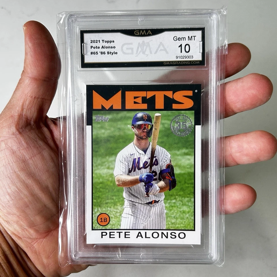 2021 Topps Pete Alonso #65 ’86 Style GMA 10 Graded Baseball Card - Image 4 of 4