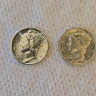1942 D Mercury Dime 10C Silver Ungraded US Coin Lot Uncertified