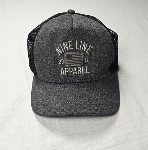 Nine Line Apparel Gray Solid Mesh Snap Back Truck… - image 1