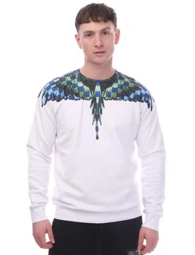Felpa girocollo MARCELO BURLON scacchi ali taglia media ORIGINALE PREZZO AL PUBBLICO £322 #O4