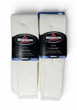 2 Vintage Pairs Wigwam 7-Footer White Sport Socks Acrylic USA Tube 27" Length