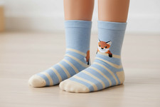 HotSox Kid's Fox Stripe Crew Socks S/M