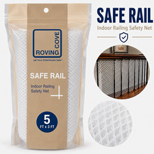 Red de seguridad para barandilla interior Roving Cove Safe Rail, 5 pies x 3 pies, blanca