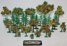 Vintage Lot of 28 Flat Cast Lead Painted Trees