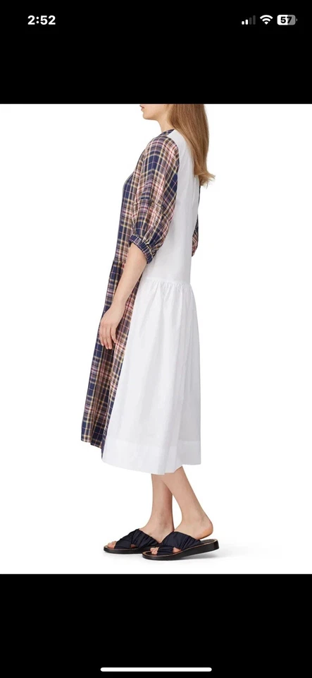 Vestido Sea New York para mujer 4 Rooney Cottagecore Pradera Cuadros Fluido Midi Preppy Foto 2 de 4