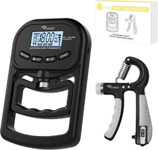 Ryaco Grip Strength Tester With Adjustable Hand Gripper, 396lbs/180kg Digital Ha