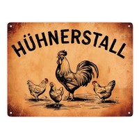 HüHnerstall Metallschild XXL In 28X38 Cm Mit Hahn Und Hennen