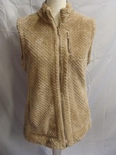 Calvin Klein Women's Size M Zip Up Vest Light Brown Tan Faux Fur Lined Pockets