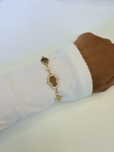 Authentic Gold Plated Hamsa Charm Bracelet