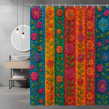 Colorful Floral Shower Curtain for Kids and Adults