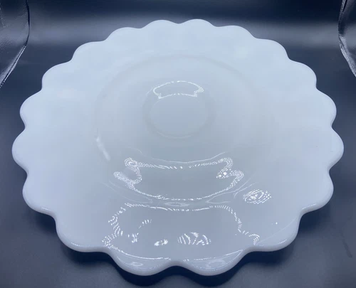 Vintage Westmoreland Glass Company 15” Footed Milk Glass Torte/Cake Platter