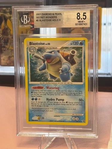 BLASTOISE HOLO R BGS 8.5 DIAMOND AND PEARL SECRET WONDERS 2007 2
