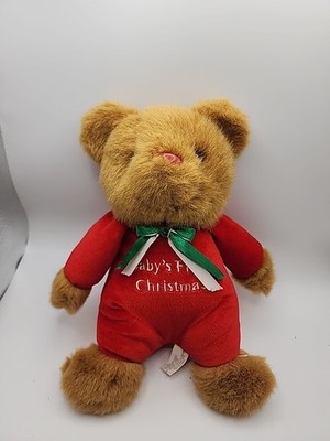 Baby's First Christmas Plush Bear M.S. Toy Mountain Service Vintage Rare M. S. 
