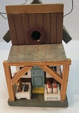 AC Moore Wooden Decorative Bird House Collectable Vintage Window/ Shelf 6.5"X 4"