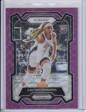 2024 Prizm Draft Picks Card #3 WNBA Aaliyah Edwards Purple Wave Rookie UConn/Sun
